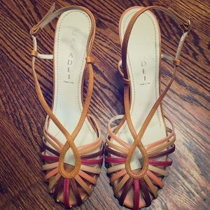 Casadei pink and tan cage front heels 👠